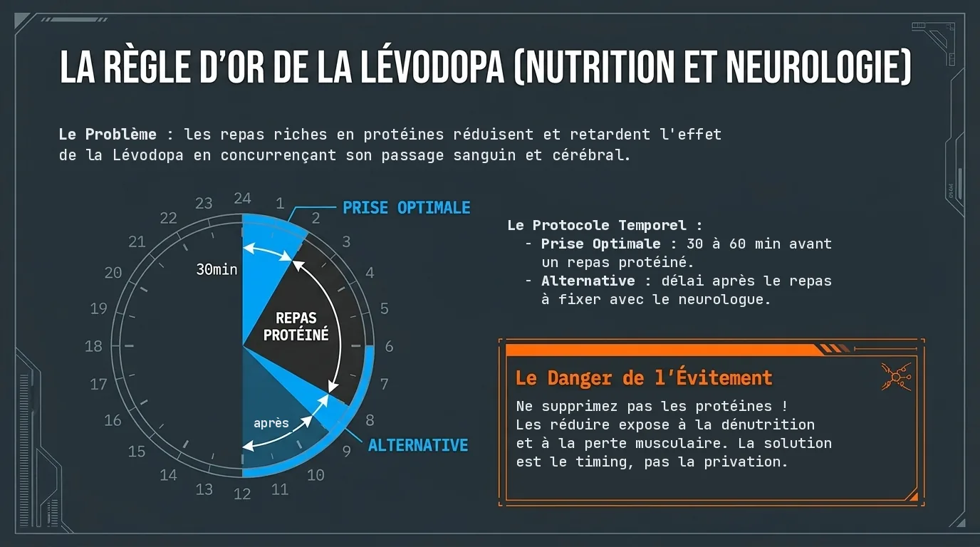 La règle d'or de la lévodopa : le timing des repas